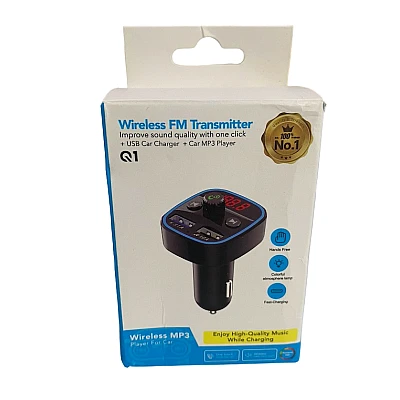 Modulator FM Q1 functie Bluetooth transmitator MP3 handsfree Negru Modulator FM Q1 functie Bluetooth transmitator MP3 handsfree Negru