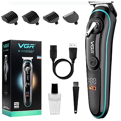 Trimmer profesional VGR V 075 cu afisaj LED si 4 piepteni