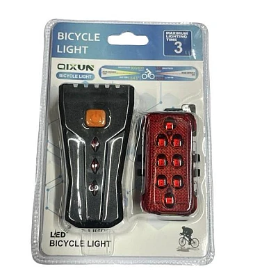 Set de lumina pentru bicicleta cu LED-uri din plastic cu baterie AAA Set de lumina pentru bicicleta cu LED-uri din plastic cu baterie AAA