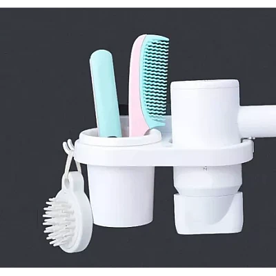 Suport auto adeziv de perete Q T150 pentru uscator de par si accesorii Culoare Suport auto adeziv de perete Q T150 pentru uscator de par si accesorii Culoare