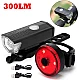 Set lanterna far stop led usb bicicleta trotineta 300 lm minimalist Set lanterna far stop led usb bicicleta trotineta 300 lm minimalist