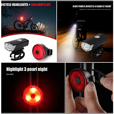 Set lanterna far stop led usb bicicleta trotineta 300 lm minimalist Set lanterna far stop led usb bicicleta trotineta 300 lm minimalist