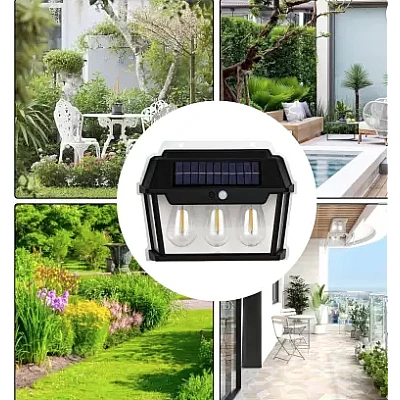 UB Lampa solara de perete HW 999-3W cu 3 led inductie si senzor miscare UB Lampa solara de perete HW 999-3W cu 3 led inductie si senzor miscare