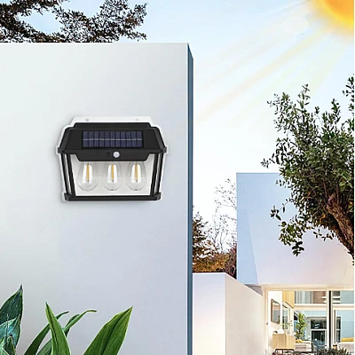 UB Lampa solara de perete HW 999-3W cu 3 led inductie si senzor miscare UB Lampa solara de perete HW 999-3W cu 3 led inductie si senzor miscare
