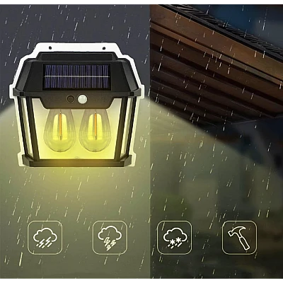 Lampa solara de perete HW 999-2W cu led inductie si senzor miscare Lampa solara de perete HW 999-2W cu led inductie si senzor miscare