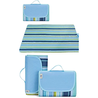 Patura de plaja/picnic tip geanta impermeabila cu dungi 130x150cm Patura de plaja/picnic tip geanta impermeabila cu dungi 130x150cm