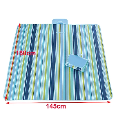 Patura de plaja/picnic tip geanta impermeabila cu dungi 130x150cm Patura de plaja/picnic tip geanta impermeabila cu dungi 130x150cm