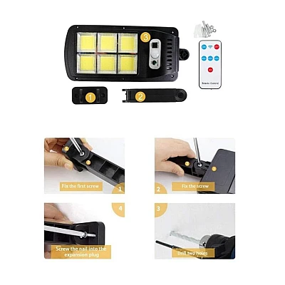 Lampa cu Incarcare Solara 150W, 160 LED-uri COB telecomanda Lampa cu Incarcare Solara 150W, 160 LED-uri COB telecomanda