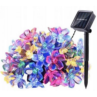 UB Instalatie de gradina cu incarcare solara 30 de leduri flori de cires MULTICOLOR