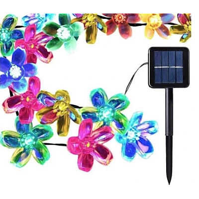 UB Instalatie de gradina cu incarcare solara 30 de leduri flori de cires MULTICOLOR
