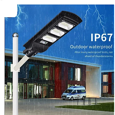 Lampa solara stradala LED 150W cu panou fotovoltaic cu 3 casete Lampa solara stradala LED 150W cu panou fotovoltaic cu 3 casete
