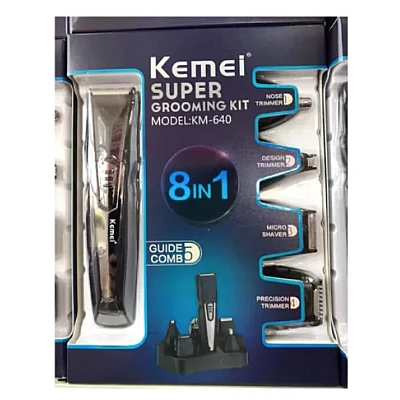 Aparat de tuns 8 in 1 Kemei KM 640 capilar si contur acumulator negru Aparat de tuns 8 in 1 Kemei KM 640 capilar si contur acumulator negru