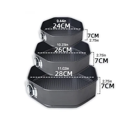 Set 3 forme pentru torturi sau prajituri model octogonal Set 3 forme pentru torturi sau prajituri model octogonal