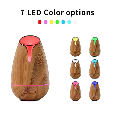 Umidificator / Difuzor aromaterapie model lemn natur cu LED 7 culori Umidificator / Difuzor aromaterapie model lemn natur cu LED 7 culori