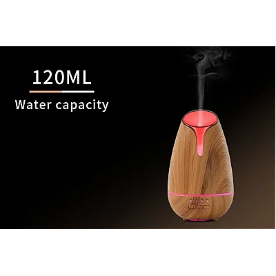 Umidificator / Difuzor aromaterapie model lemn natur cu LED 7 culori Umidificator / Difuzor aromaterapie model lemn natur cu LED 7 culori