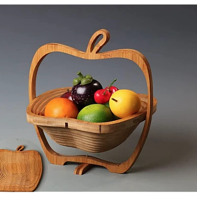 Cos de fructe pliabil in forma de mar din bambus Cos de fructe pliabil in forma de mar din bambus