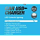 Modulator auto C48 cu USB dublu 3.1A si lumina RGB Modulator auto C48 cu USB dublu 3.1A si lumina RGB