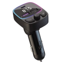 Modulator auto C48 cu USB dublu 3.1A si lumina RGB Modulator auto C48 cu USB dublu 3.1A si lumina RGB