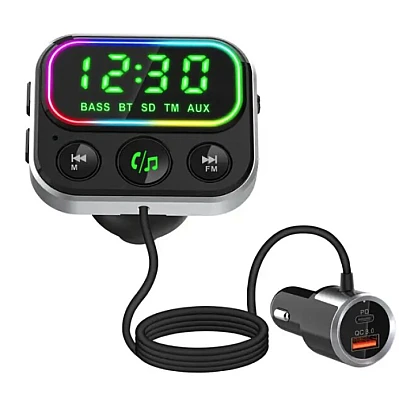 Modulator Transmitator FM Auto BC79 Bluetooth QC 3.0 negru Modulator Transmitator FM Auto BC79 Bluetooth QC 3.0 negru