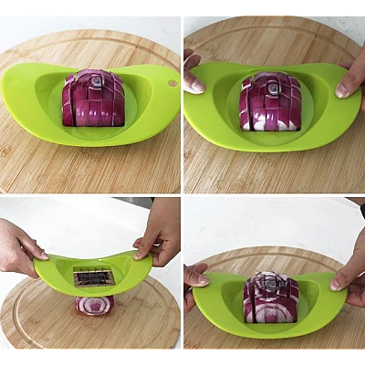 Dispozitiv din plastic cu lame din otel inoxidabil de taiat fructe si legume Dispozitiv din plastic cu lame din otel inoxidabil de taiat fructe si legume