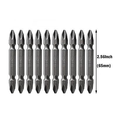 Set 10 Biti de impact cu 2 capete 65mm prindere 1/4 hexagonal Set 10 Biti de impact cu 2 capete 65mm prindere 1/4 hexagonal