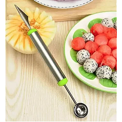 Cutit de sculptat cu lingurita de fructe cu dubla utilizare din otel inoxidabil Cutit de sculptat cu lingurita de fructe cu dubla utilizare din otel inoxidabil