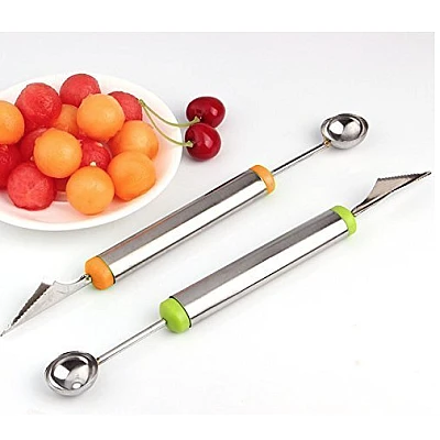 Cutit de sculptat cu lingurita de fructe cu dubla utilizare din otel inoxidabil Cutit de sculptat cu lingurita de fructe cu dubla utilizare din otel inoxidabil