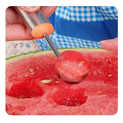 Cutit de sculptat cu lingurita de fructe cu dubla utilizare din otel inoxidabil Cutit de sculptat cu lingurita de fructe cu dubla utilizare din otel inoxidabil