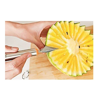 Cutit de sculptat cu lingurita de fructe cu dubla utilizare din otel inoxidabil Cutit de sculptat cu lingurita de fructe cu dubla utilizare din otel inoxidabil