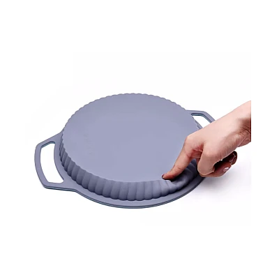 Forma rotunda din silicon pentru Copt Prajituri 24x3.5 cm Gri Forma rotunda din silicon pentru Copt Prajituri 24x3.5 cm Gri