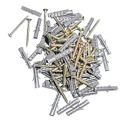 Set 50 Dibluri universale din plastic cu suruburi 6 x 40 mm