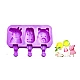 Forma silicon pentru inghetata Pepa Urs Iepure 3 cavitati Mov 19 cm Forma silicon pentru inghetata Pepa Urs Iepure 3 cavitati Mov 19 cm