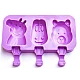 Forma silicon pentru inghetata Pepa Urs Iepure 3 cavitati Mov 19 cm Forma silicon pentru inghetata Pepa Urs Iepure 3 cavitati Mov 19 cm