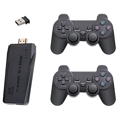Set Consola gaming 4K retro cu 2x controller wireless dual 2,4G stick jocuri video plug-and-play HDMI USB Set Consola gaming 4K retro cu 2x controller wireless dual 2,4G stick jocuri video plug-and-play HDMI USB