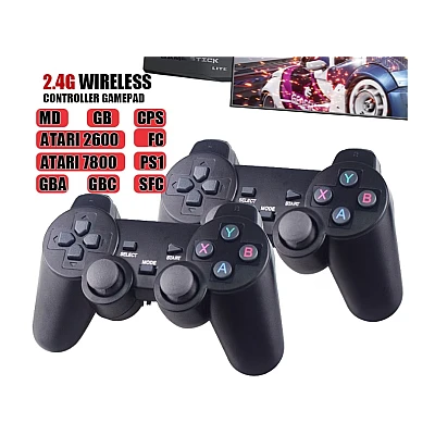 Set Consola gaming 4K retro cu 2x controller wireless dual 2,4G stick jocuri video plug-and-play HDMI USB Set Consola gaming 4K retro cu 2x controller wireless dual 2,4G stick jocuri video plug-and-play HDMI USB