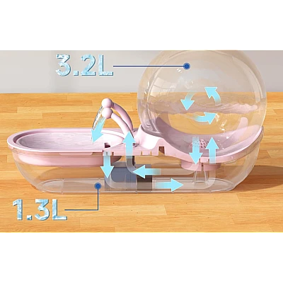 Dispenser de apa pentru animalute cu rezervor tip melc Dispenser de apa pentru animalute cu rezervor tip melc