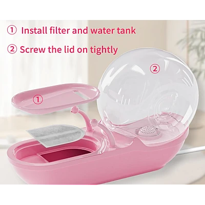 Dispenser de apa pentru animalute cu rezervor tip melc Dispenser de apa pentru animalute cu rezervor tip melc