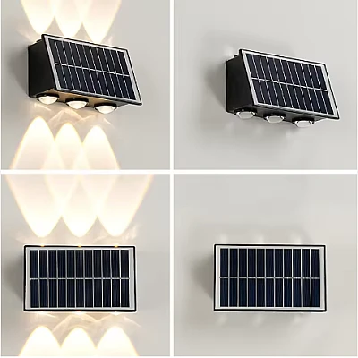 Lampa solara de perete 6 LED lumina calda Lampa solara de perete 6 LED lumina calda