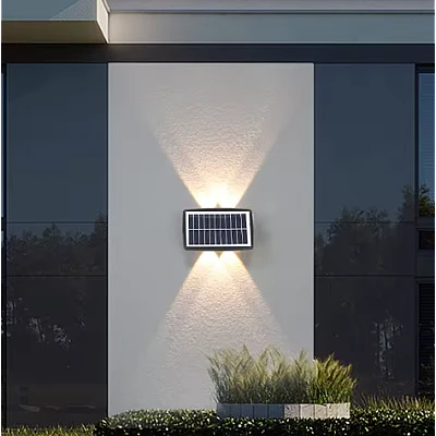 Lampa solara de perete 6 LED lumina calda Lampa solara de perete 6 LED lumina calda