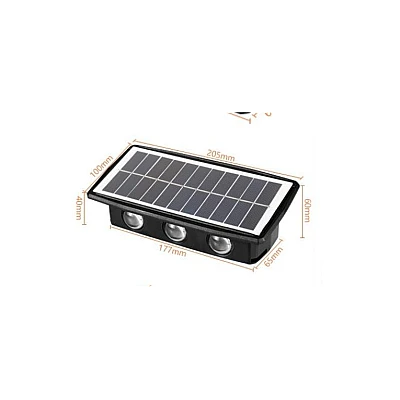 Lampa solara de perete 6 LED lumina calda Lampa solara de perete 6 LED lumina calda