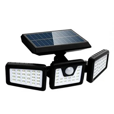 Lampa Solara Tripla cu Panou Solar Incorporat 74 LED SMD Reglabila 360 grade FL 1725A