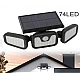 Lampa Solara Tripla cu Panou Solar Incorporat 74 LED SMD Reglabila 360 grade FL 1725A