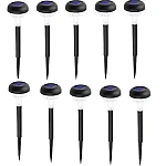 Set 10 lampi solare cu iluminare floare colorata 30 cm