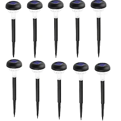 Set 10 lampi solare cu iluminare floare colorata 30 cm