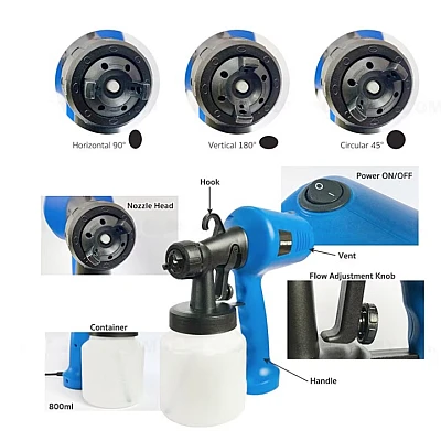 Pistol de Vopsit cu Pulverizator Electric Capacitate 800 ml Albastru Pistol de Vopsit cu Pulverizator Electric Capacitate 800 ml Albastru
