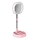 Lampa circulara patrata de machiaj cu oglinda si suport telefon/accesorii Lampa circulara patrata de machiaj cu oglinda si suport telefon/accesorii