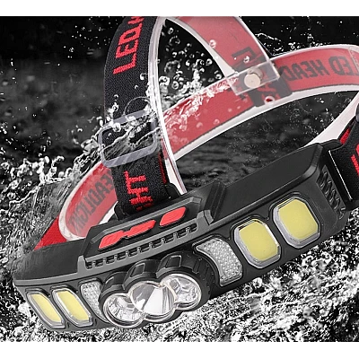 Lanterna de cap HX 811 cu 9 LED puternice si incarcare USB Lanterna de cap HX 811 cu 9 LED puternice si incarcare USB
