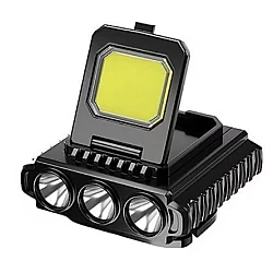 Lanterna frontala LY 801 Cob + 3 Led reglabila neagra
