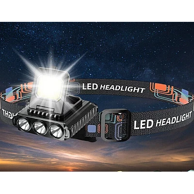 Lanterna frontala LY 801 Cob + 3 Led reglabila neagra Lanterna frontala LY 801 Cob + 3 Led reglabila neagra