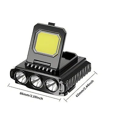 Lanterna frontala LY 801 Cob + 3 Led reglabila neagra Lanterna frontala LY 801 Cob + 3 Led reglabila neagra